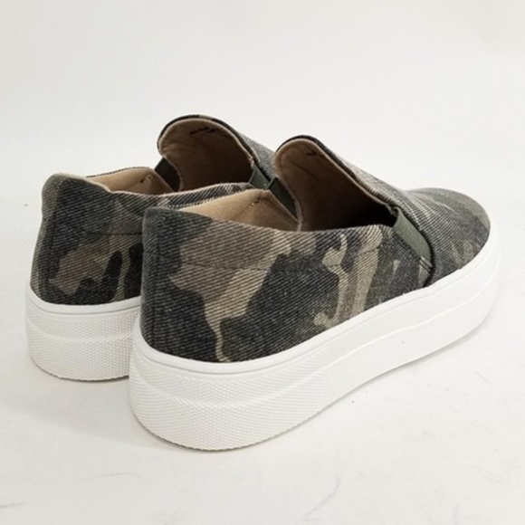 Olive green Camouflage SlipOn Platform Sneakers camo - Picture 6 of 6